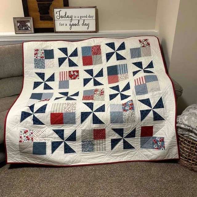 Pinwheel Patch - Red, White, and Blue 2024