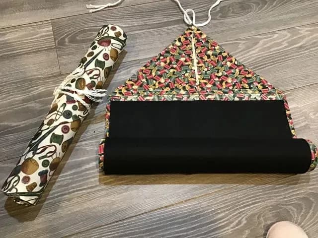 Hand quilting rolled storage