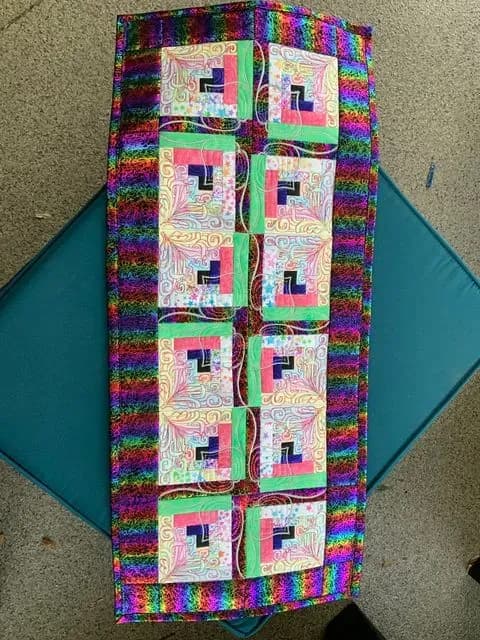 Floral Burst Table Runner Shuffleboard Fundraiser