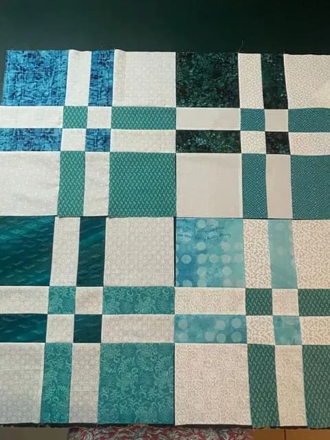 Turquoise Disappearing Four Patch