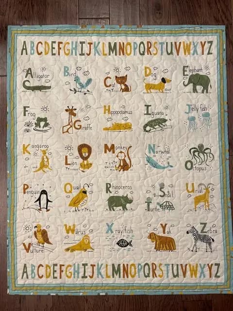 ABC XYZ Alphabet Animals Panel
