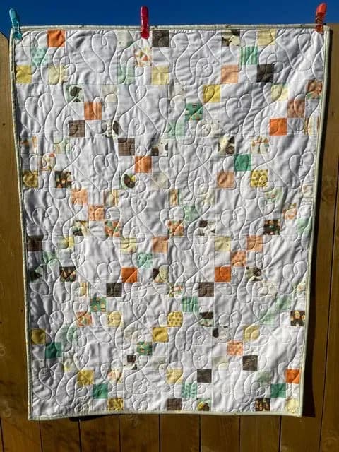 Bumble And Bear Irish Chain Baby Quilt