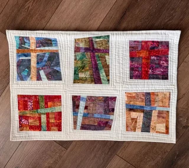 Six Crosses Quilted Wall Hanging