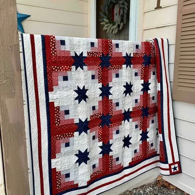 Blue Star Mom Log Cabin