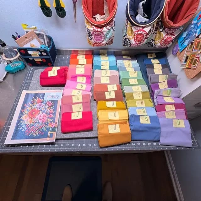 Tilda Solids Embroidery Flower Quilt