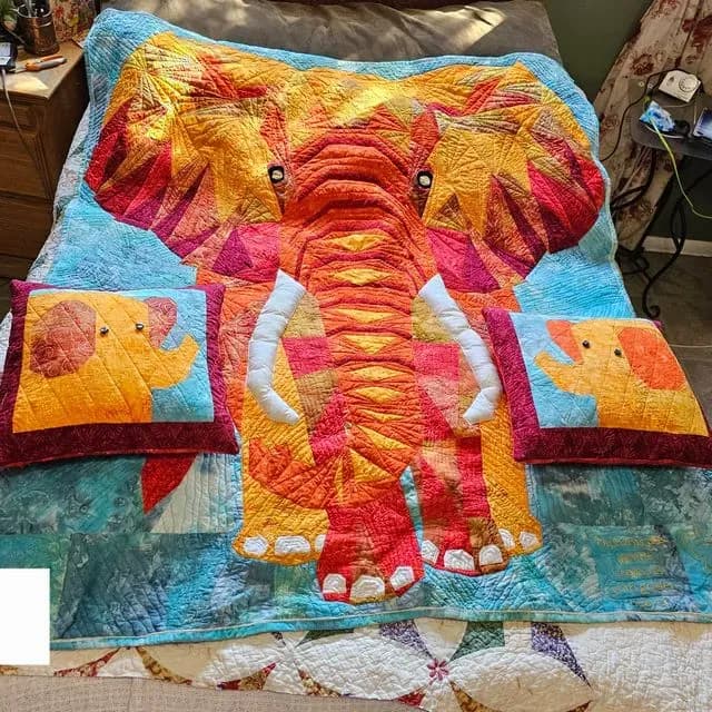 Elephant Abstractions In Orange