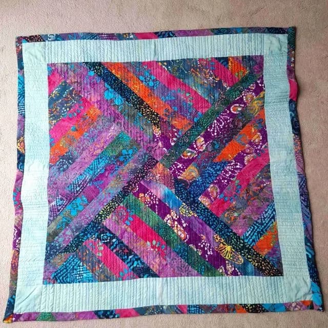 Batik Jelly Roll Baby Quilt #1