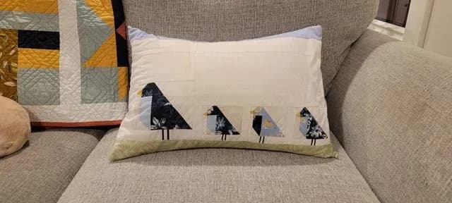 Quilt Adjacent Blue Bird Pillow