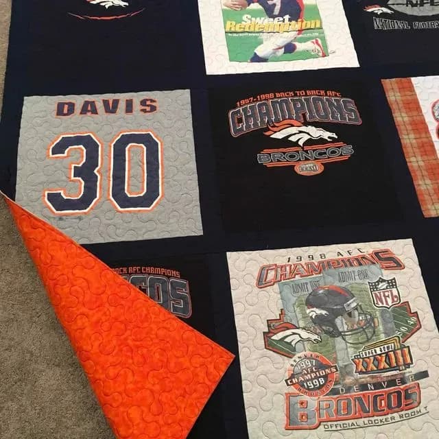 Denver Bronco T-Shirt Quilt