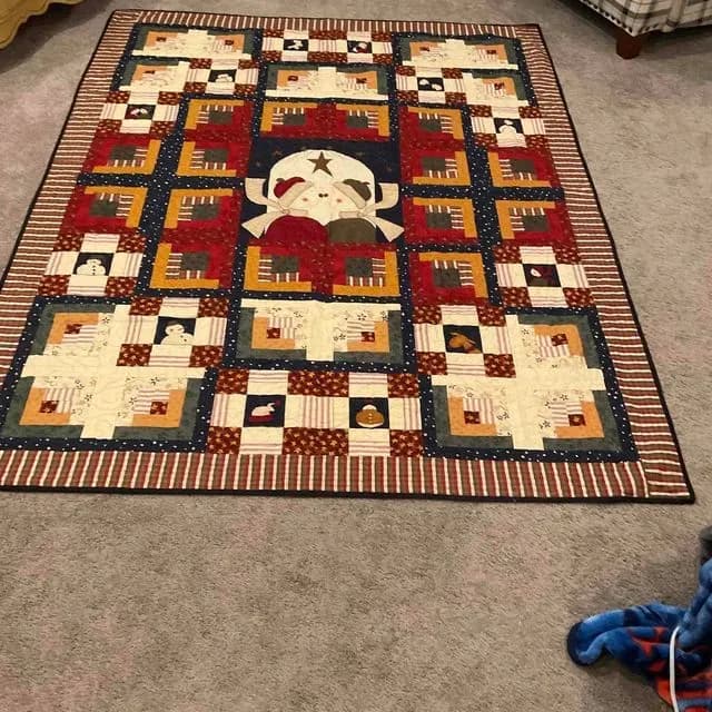 Cold Winter Noses Log Cabin Panel Quilt