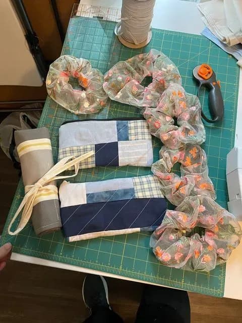 Patchwork zipper bag