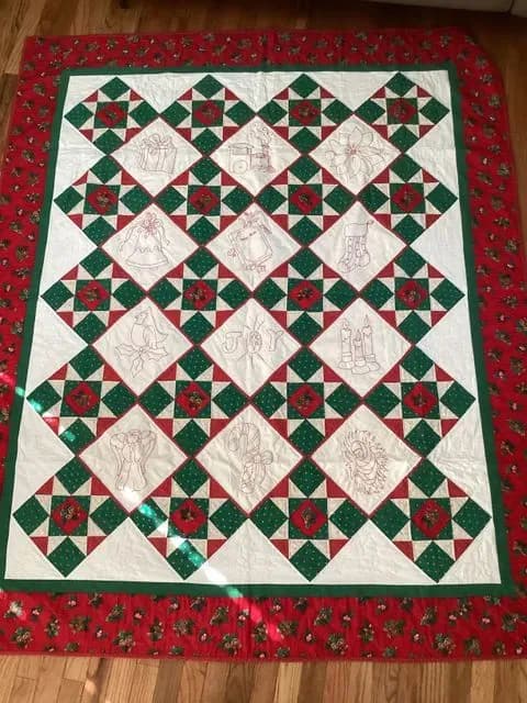 Embroidered Christmas Quilt