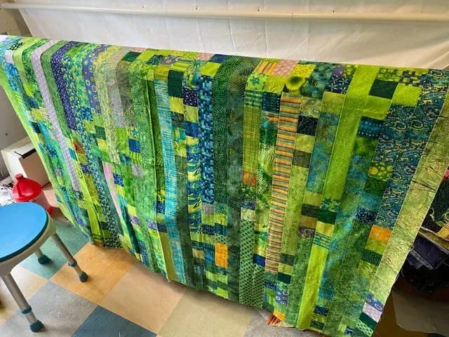 Lime Green Jelly Roll Race With Squares