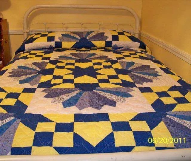 Irma Sheldon's Blue And Yellow Quilt