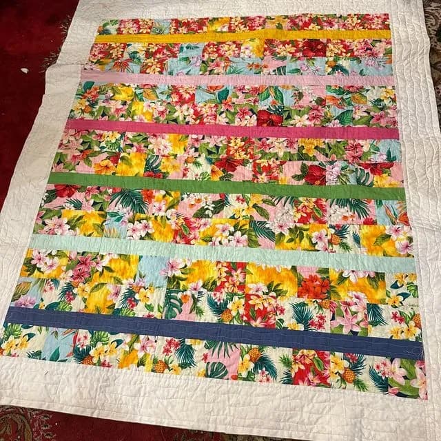 Plumeria Anniversary Quilt