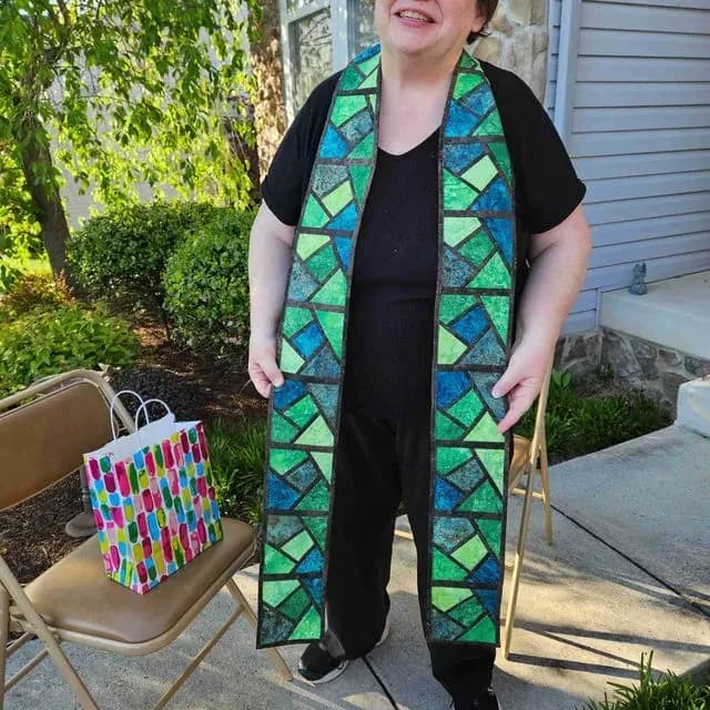 Green Stained Glass Stole