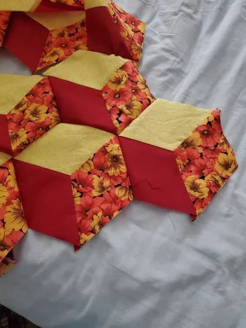 Handstitched Tumbling Blocks