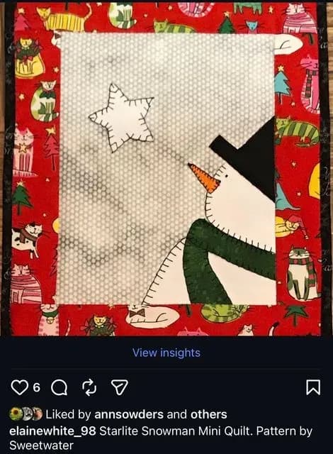 Starlight Snowman Mini Quilt