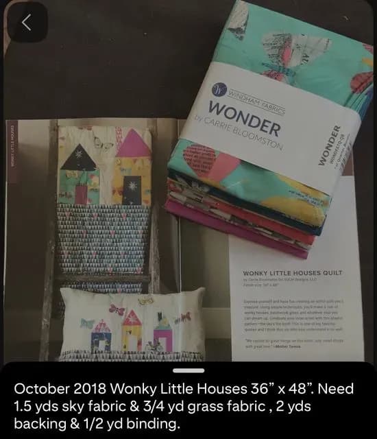 Wonky Little Houses Quilty Box October 2018