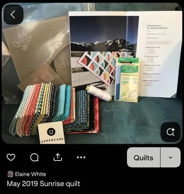 Sunrise. Quilty Box May 2019