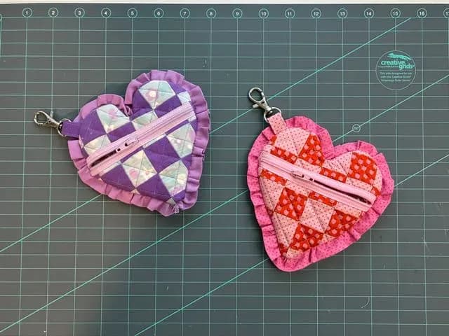Ruffled Heart Zipper Pouch