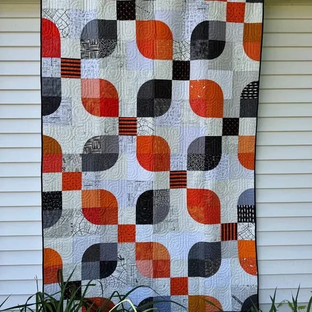 Orange & Black #3 - Mod Flowers
