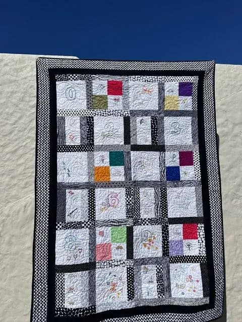 ABC 123 Baby Quilt Embroidered