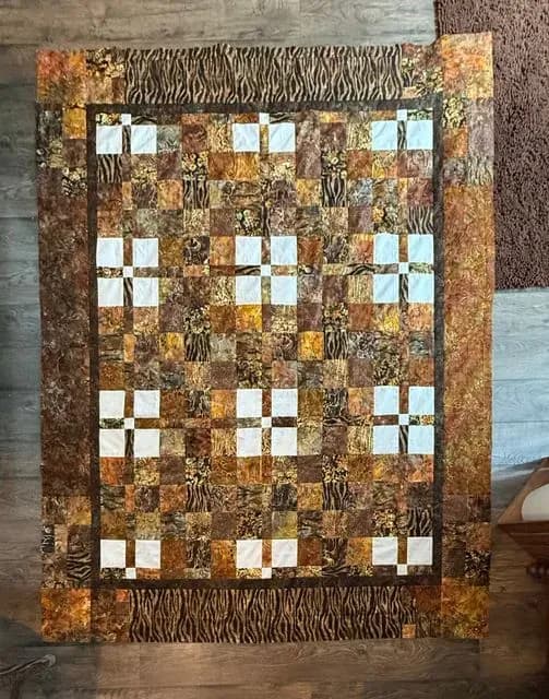 Brown And Gold Quilt For Lorra’s Dtr Wedding