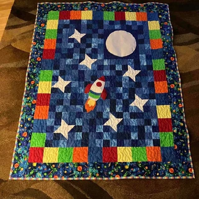 Blast Off Baby Quilt