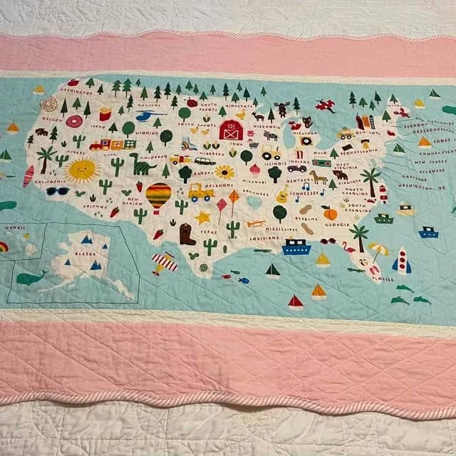 USA Map Baby Quilts
