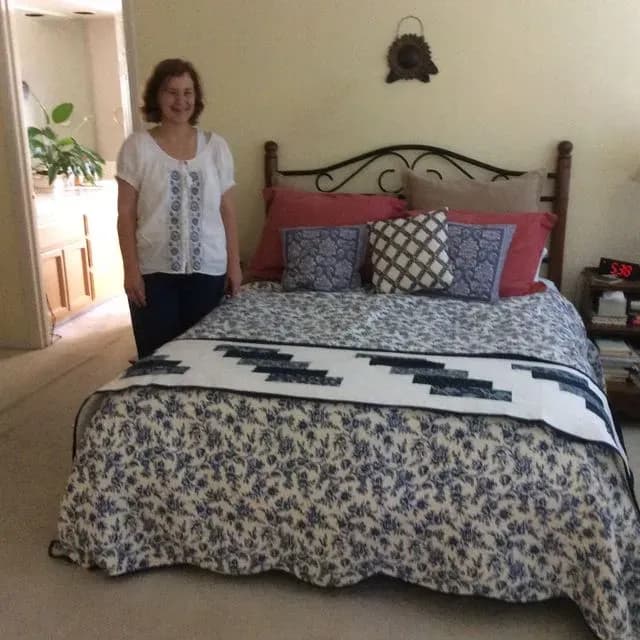 Blue And White Table Runner For My Bed