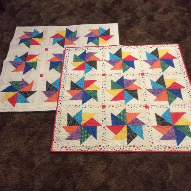 2 Pinwheel Baby Quilts