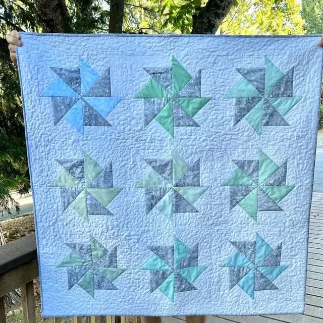 Mint Green & Light Blue Pinwheels