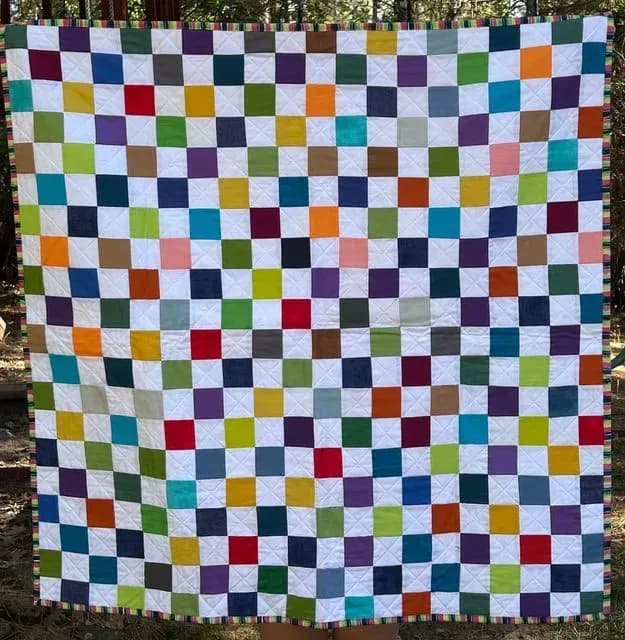Colorful Checkerboard Quilt