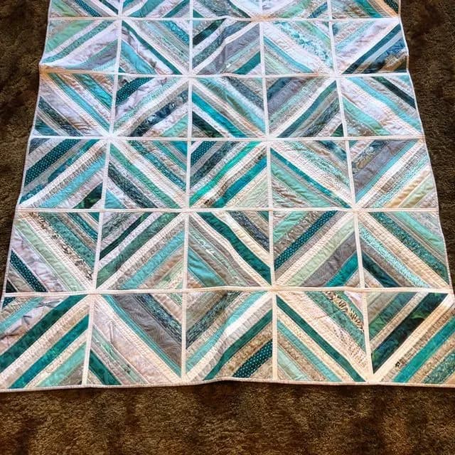 String Quilt - Aqua And Greys