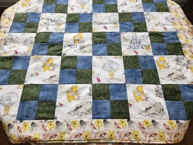 Pooh Bear Themed Baby Quilt