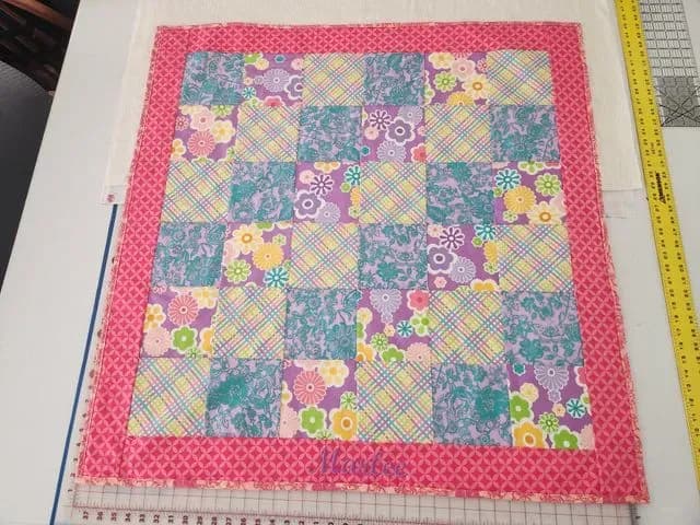 Diagonal Patchwork Baby Quilt