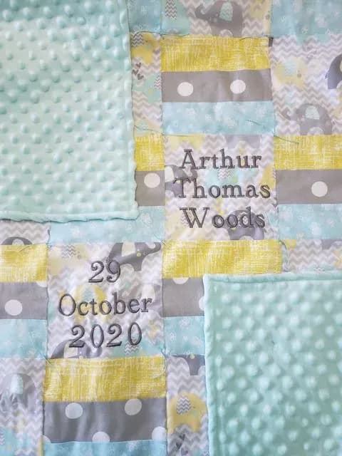 Elephant Themed Baby Quilt