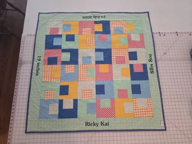 Baby Quilt With Printed Back Panel