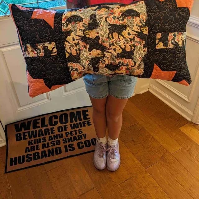 Coral Cat Pillow