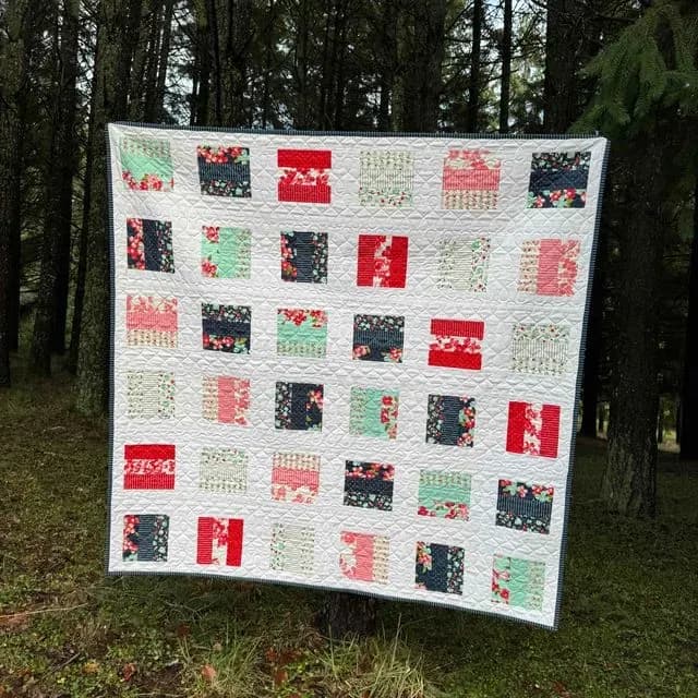 Flower Jelly Strip Improv Quilt