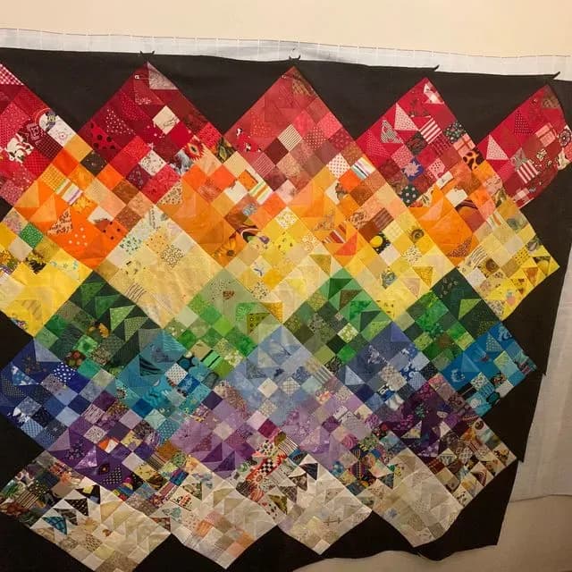 Scrappy Rainbow Flying Geese