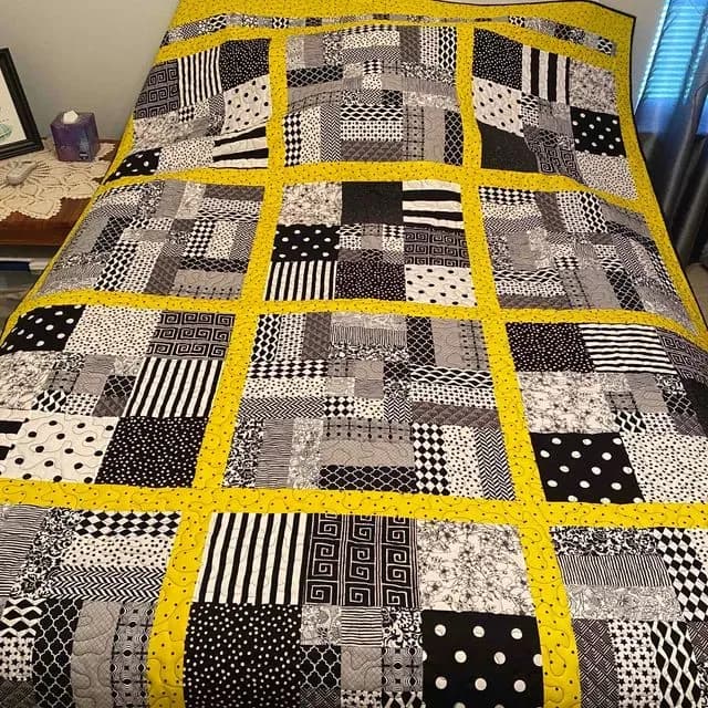 Black & White W/ Yellow