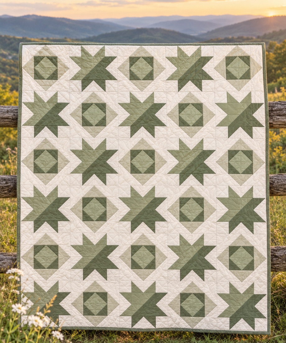 Sentient quilt by Kiley Ferons draped over a fence at golden hour